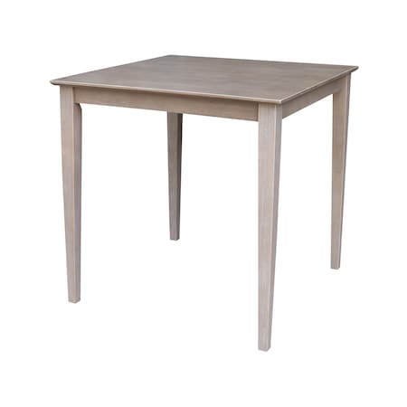 International Concepts Square Solid Wood Top Table, Counter Height, Washed Gray Taupe, 36 W, 36 L, 36 in H, Wood K09-3636-36S